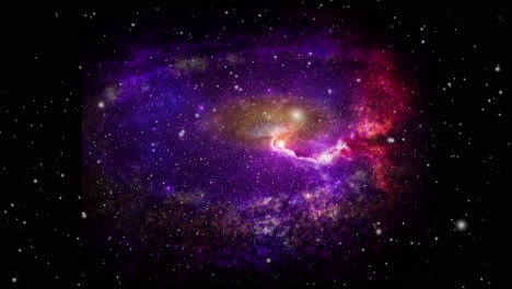 red and purple nebula clouds moving in the dark universe, space