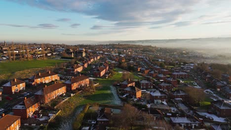 red brick terraced houses in the uk