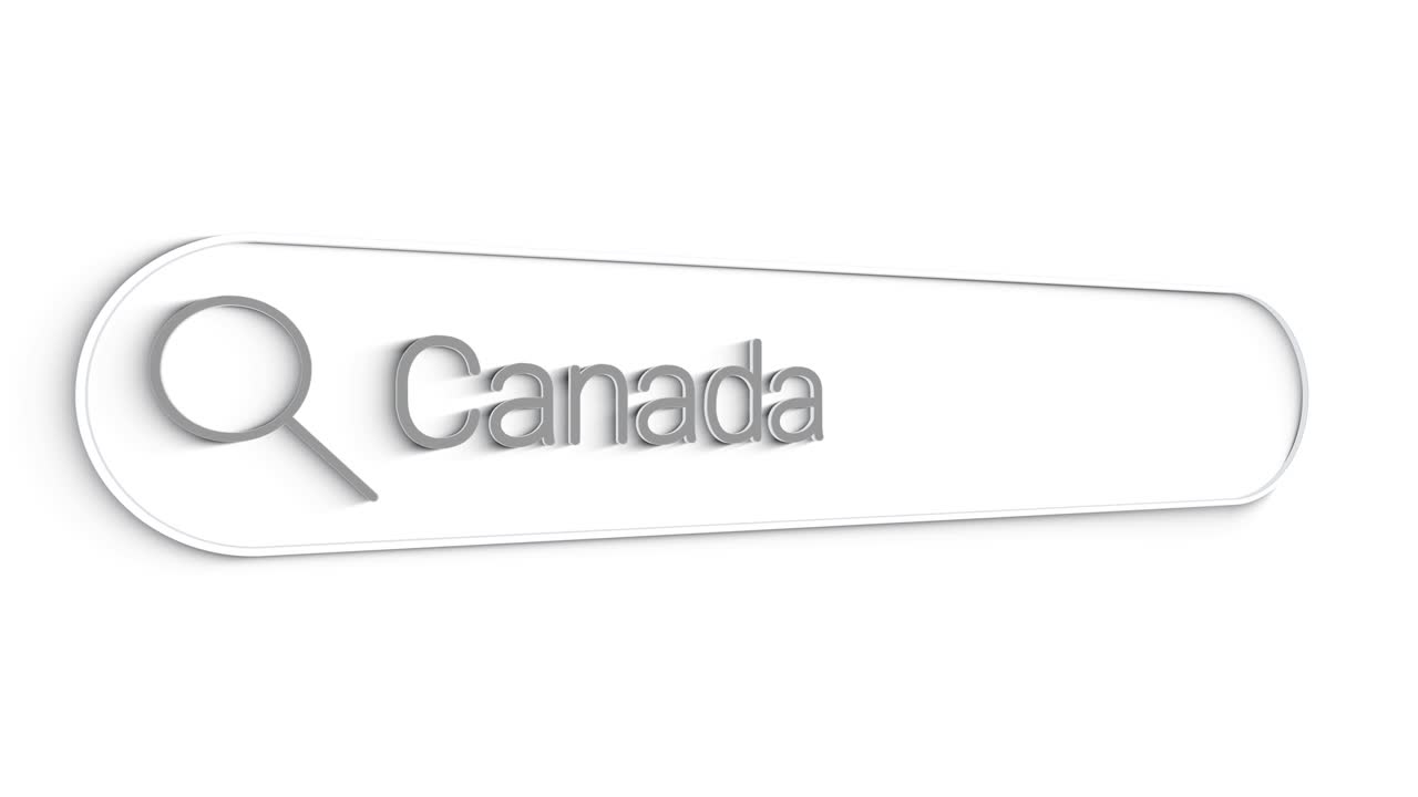 Canada Search Bar Close Up Single Line Typing Text Box Layout Web Database Browser Engine Concept.