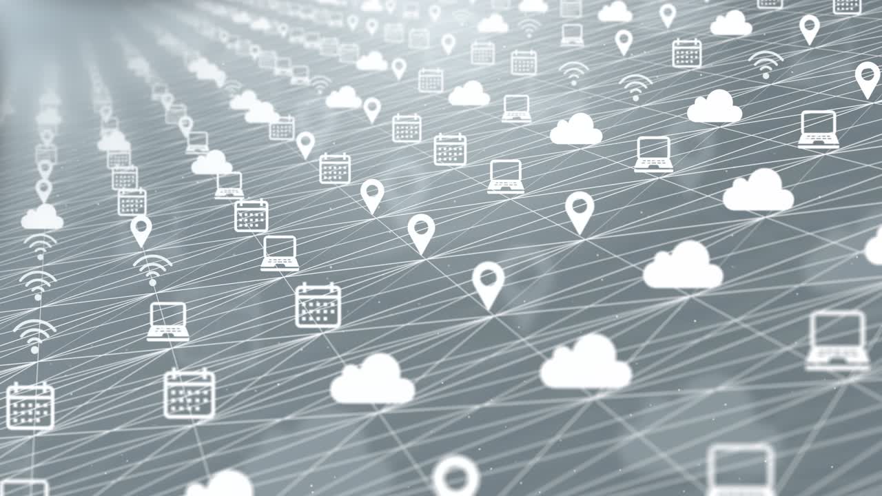 Abstract Network Diagram with Cloud Computing and Connectivity