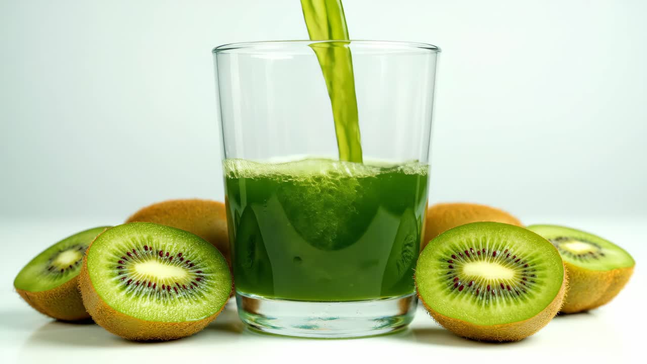 Succo di kiwi nel bicchiere