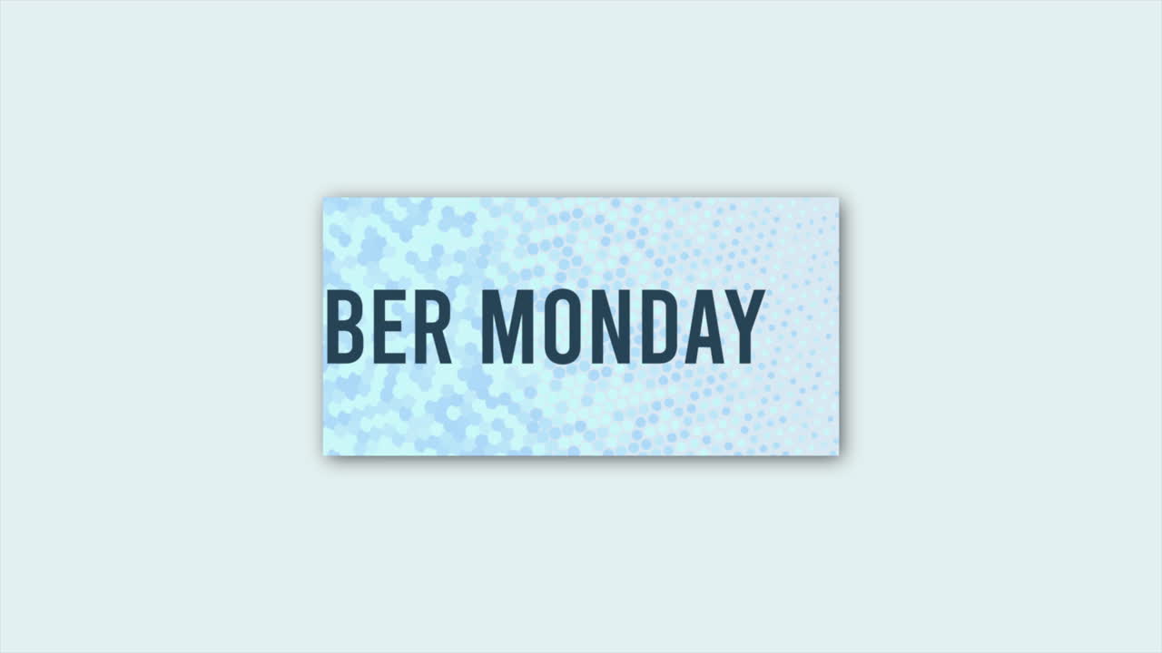 Cyber Monday with blue small hexagons pattern on modern gradient