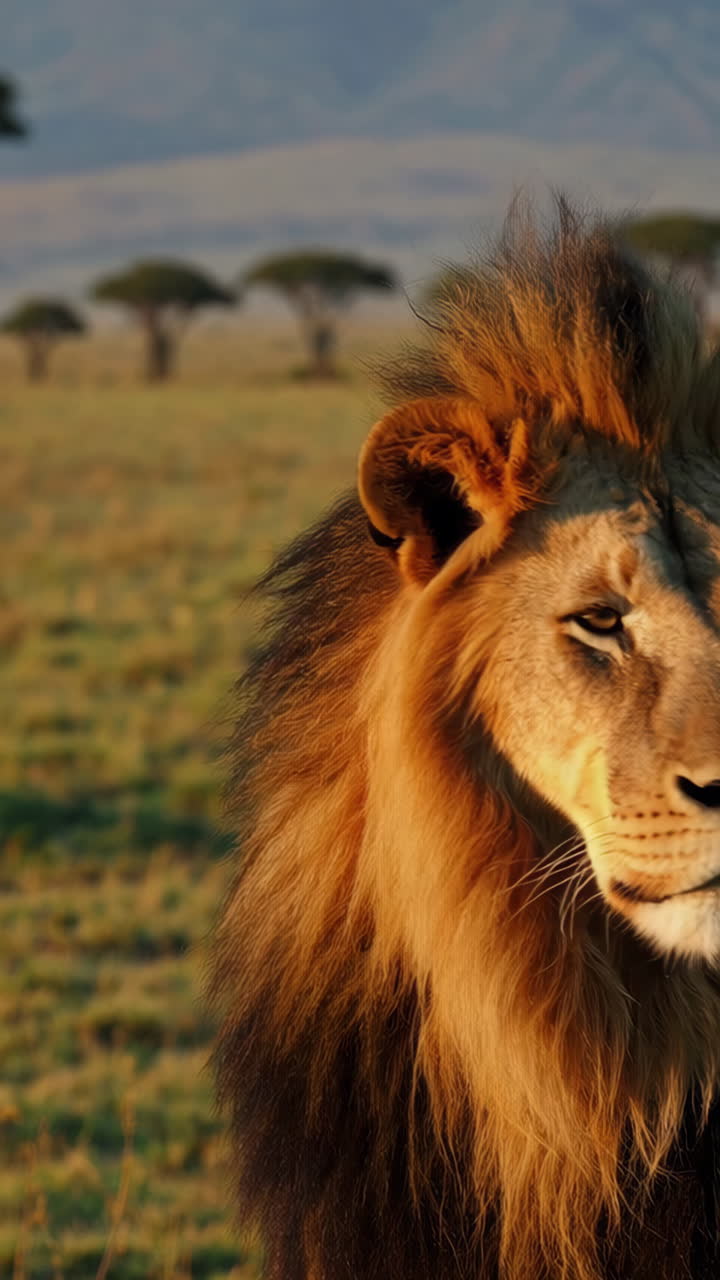 majestuoso león en la sabana africana