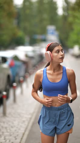 woman running outdoors