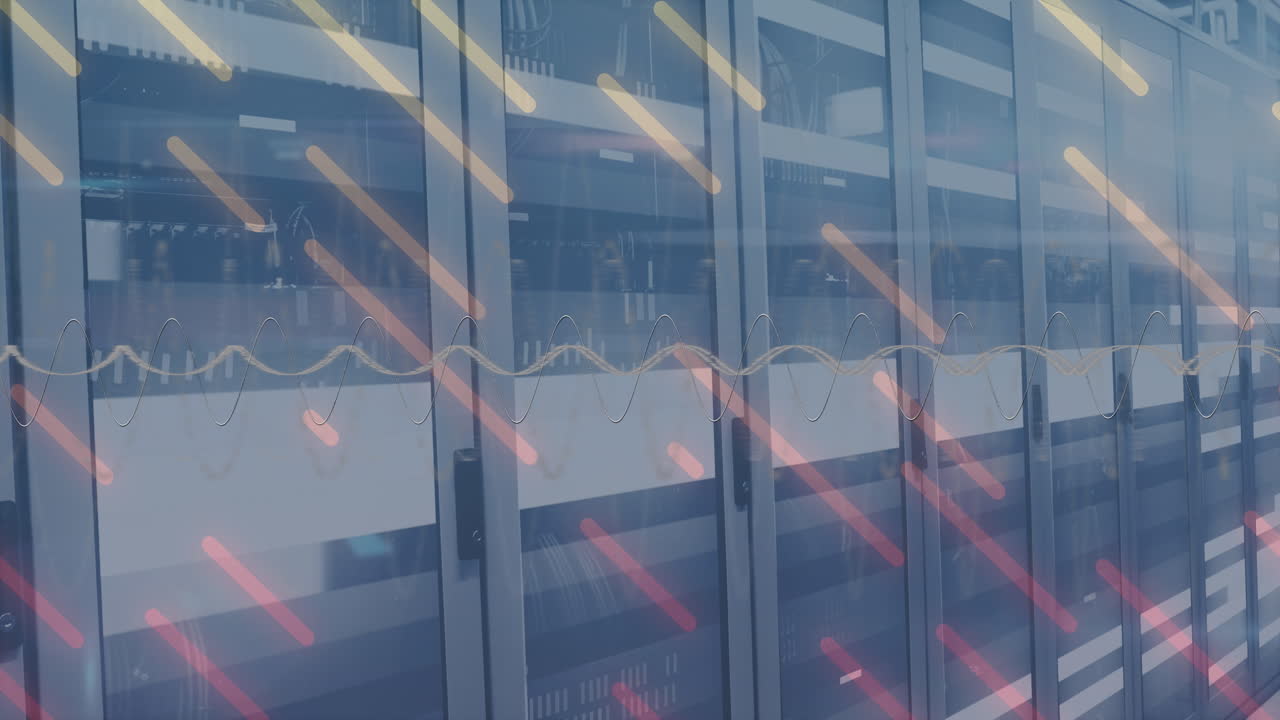 animación de formas y puntos sobre la sala del servidor