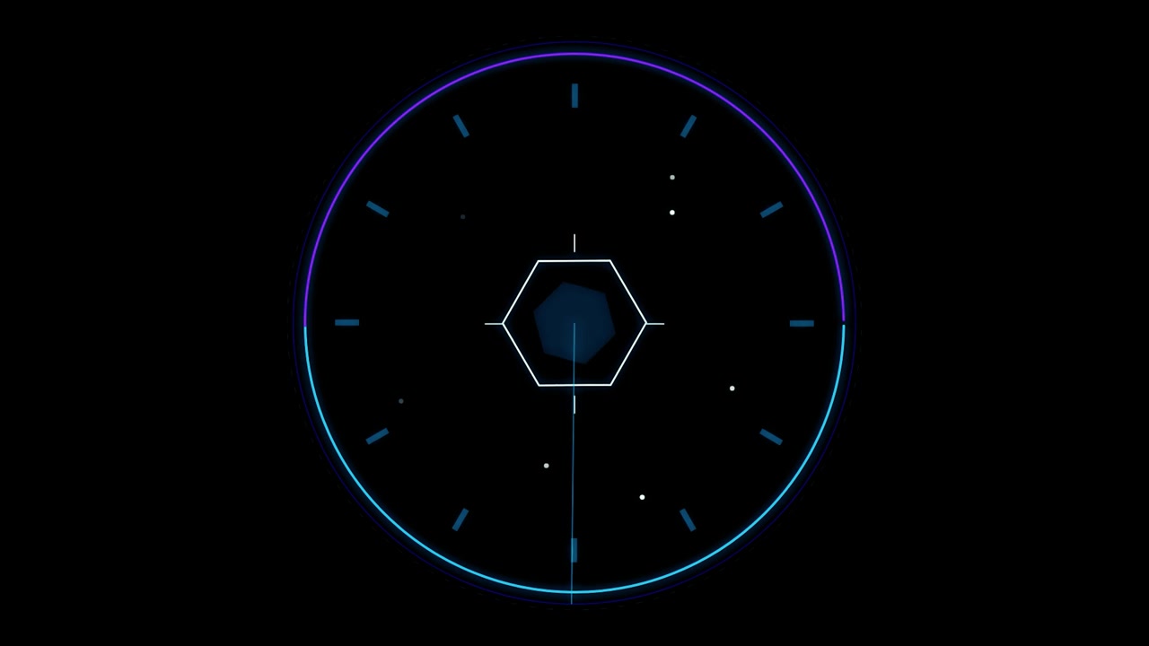 Futuristic Digital Radar Interface with Rotating Scanning Line