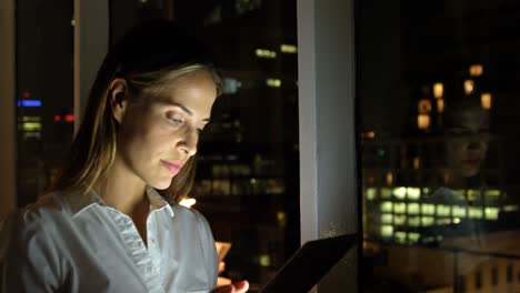 businesswoman using digital tablet