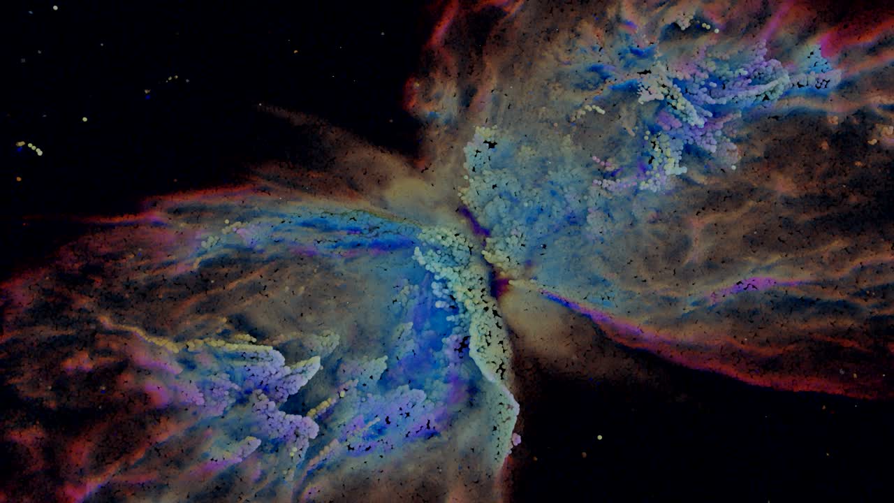 recreación única de partículas de la nebulosa de la mariposa