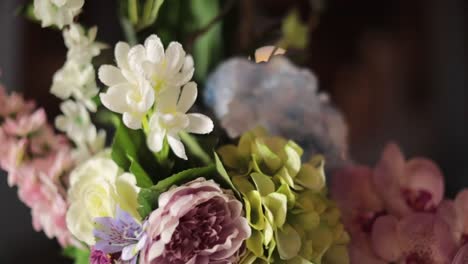close up of a bouquet of colorful flowers