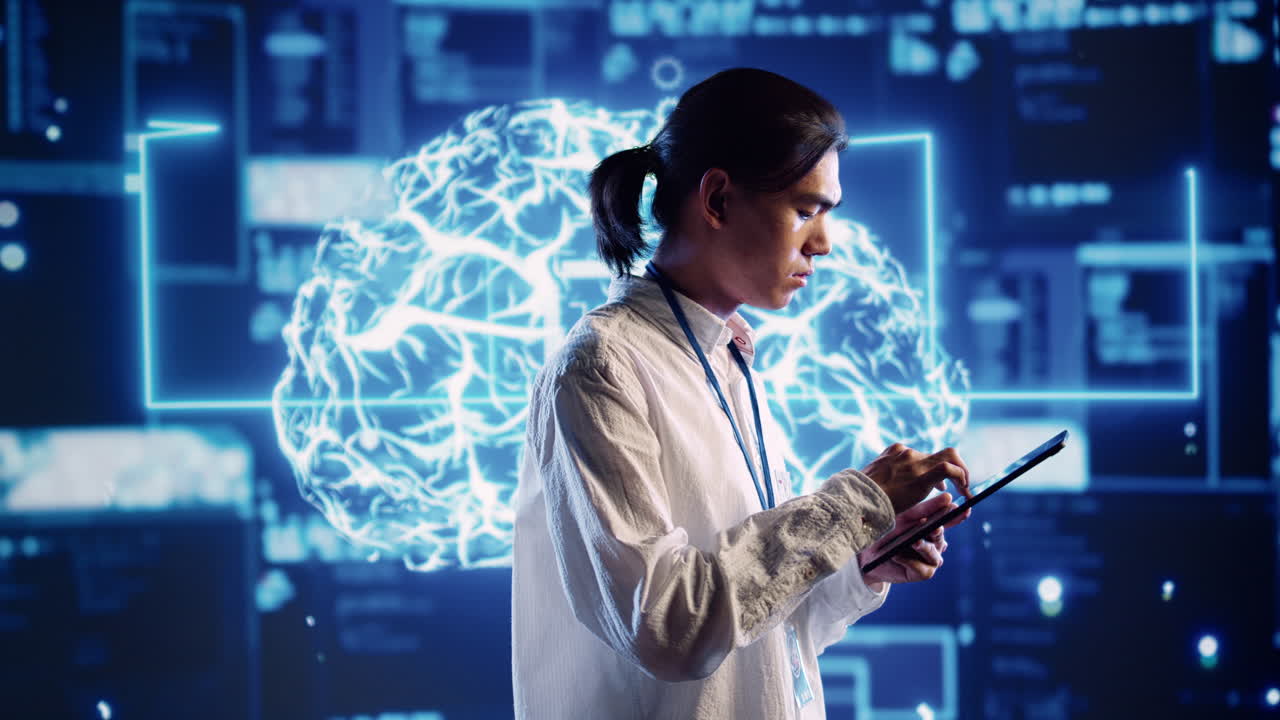 Manager doing AI human brain simulation