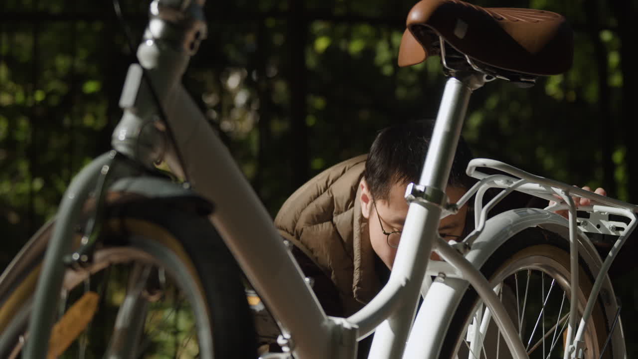 A person with a bicycle