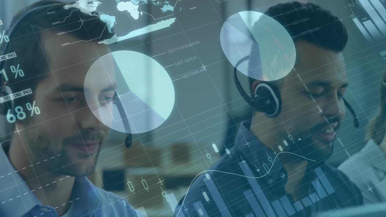 gráfico de finanzas y gráfico del equipo de trabajo.