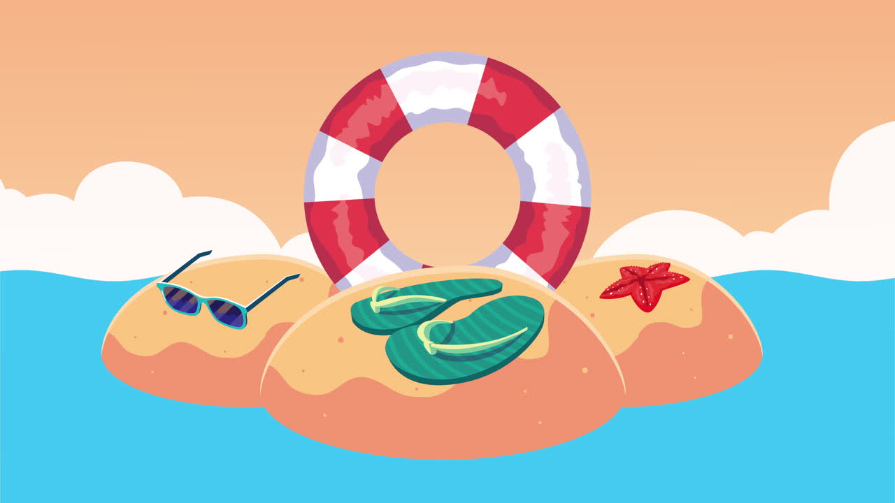 summer season on the island with float