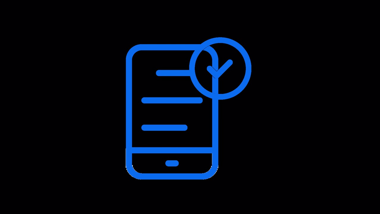 Animated Smartphone Icon with Verification Checkmark