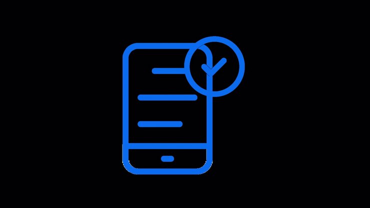 Animated Smartphone Icon with Verification Checkmark