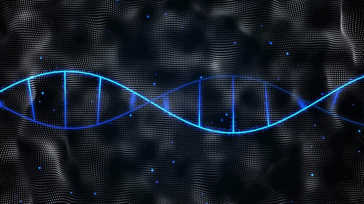 Animation of dna strand over spots