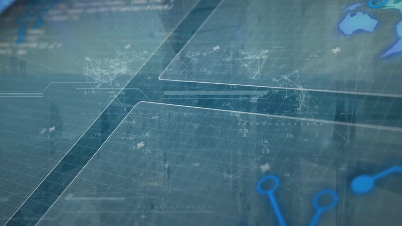 Animation of data processing over server room