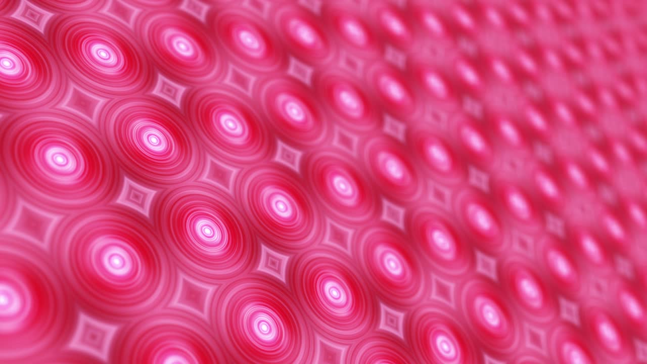 Abstract pink red spiral circle mosaic pattern LED screen panel with dept of field. 4K 3d rendering seamless looping digital animation for science, technology, fashion, VJ music light  background.