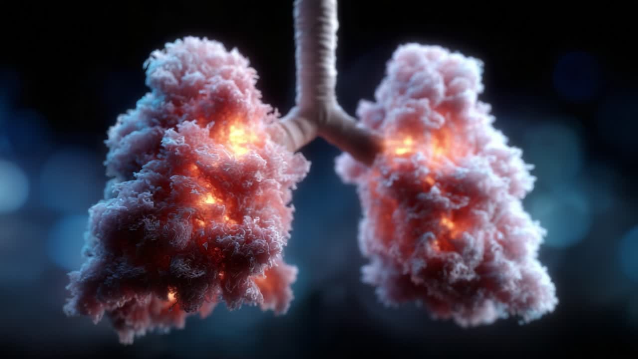 A Detailed View of Lungs Illuminated by an Inner Glow, Highlighting the Intricate Structures and Functions of the Respiratory System