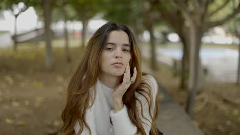 woman in a park