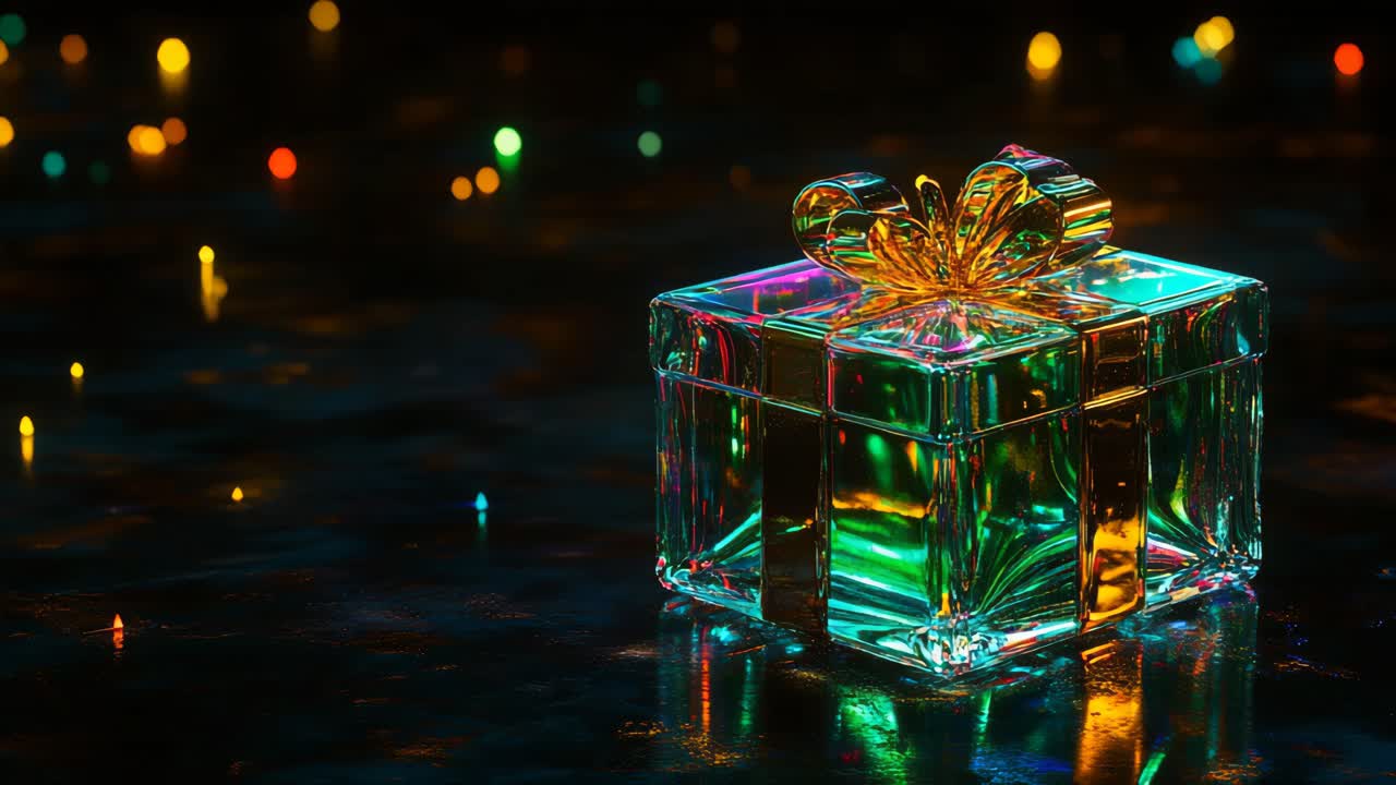 Transparent Glass Gift Box with Colorful Lights