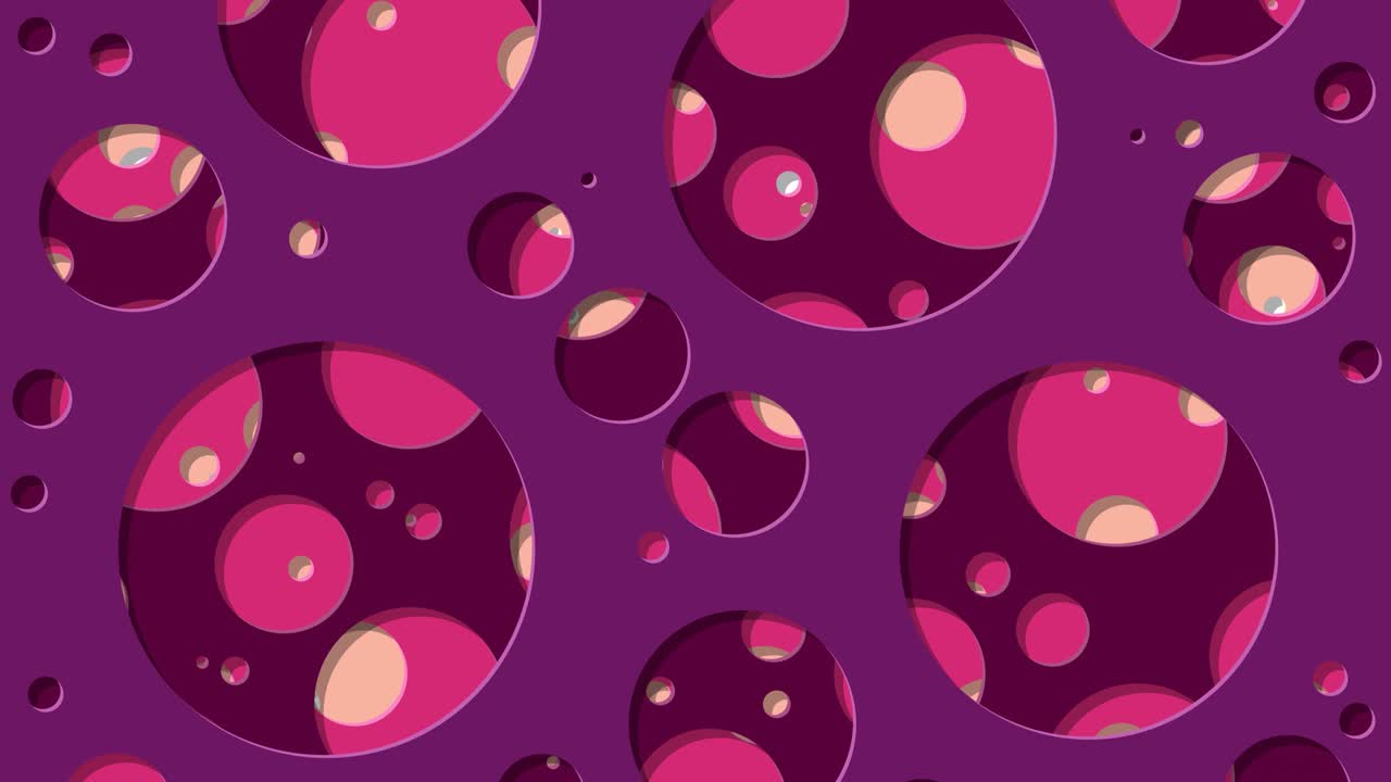 Abstract Generative Art color distributed circles holes background video