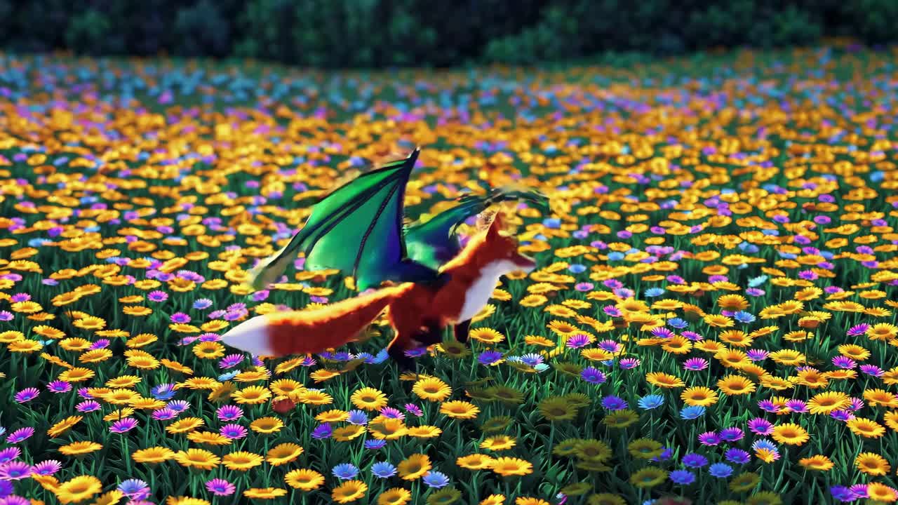 Flying Fox in a Meadow