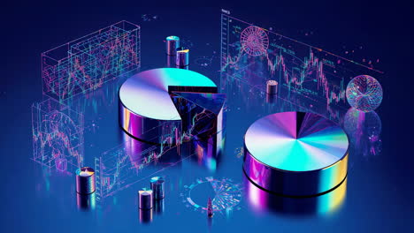 abstract digital data visualization with vibrant charts and graphs