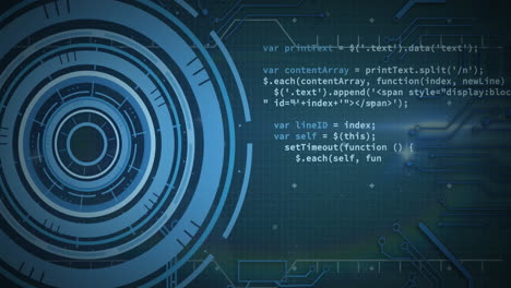 animation of scope scanning and data processing over circuit board