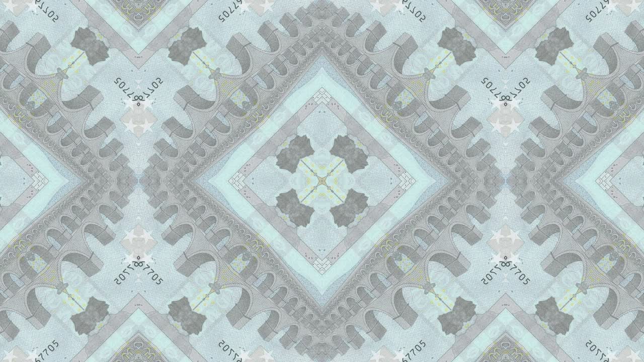 추상적인 모션 그래픽 모자이크 (seamless loop mosaic) 의 유로 화폐