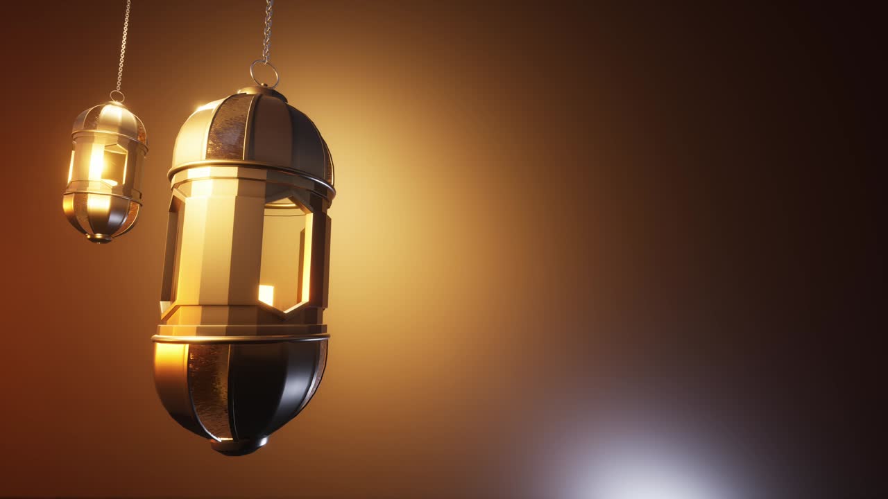 라마단 랜턴의 배경, 3d 렌더링