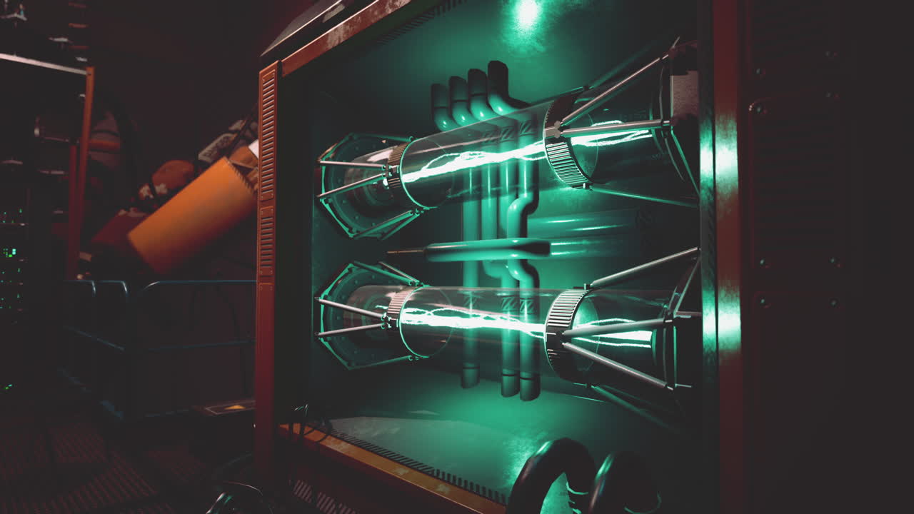 detalle del motor de la máquina futurista