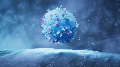 lymphocytes and biological immune system, 3d rendering.