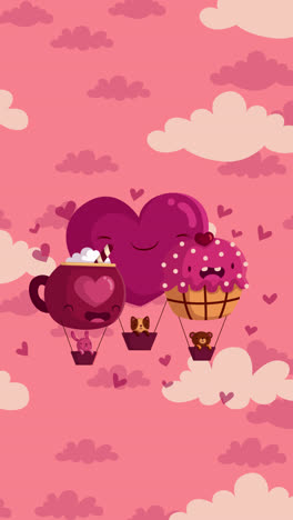 cute heart and cupcake hot air balloons