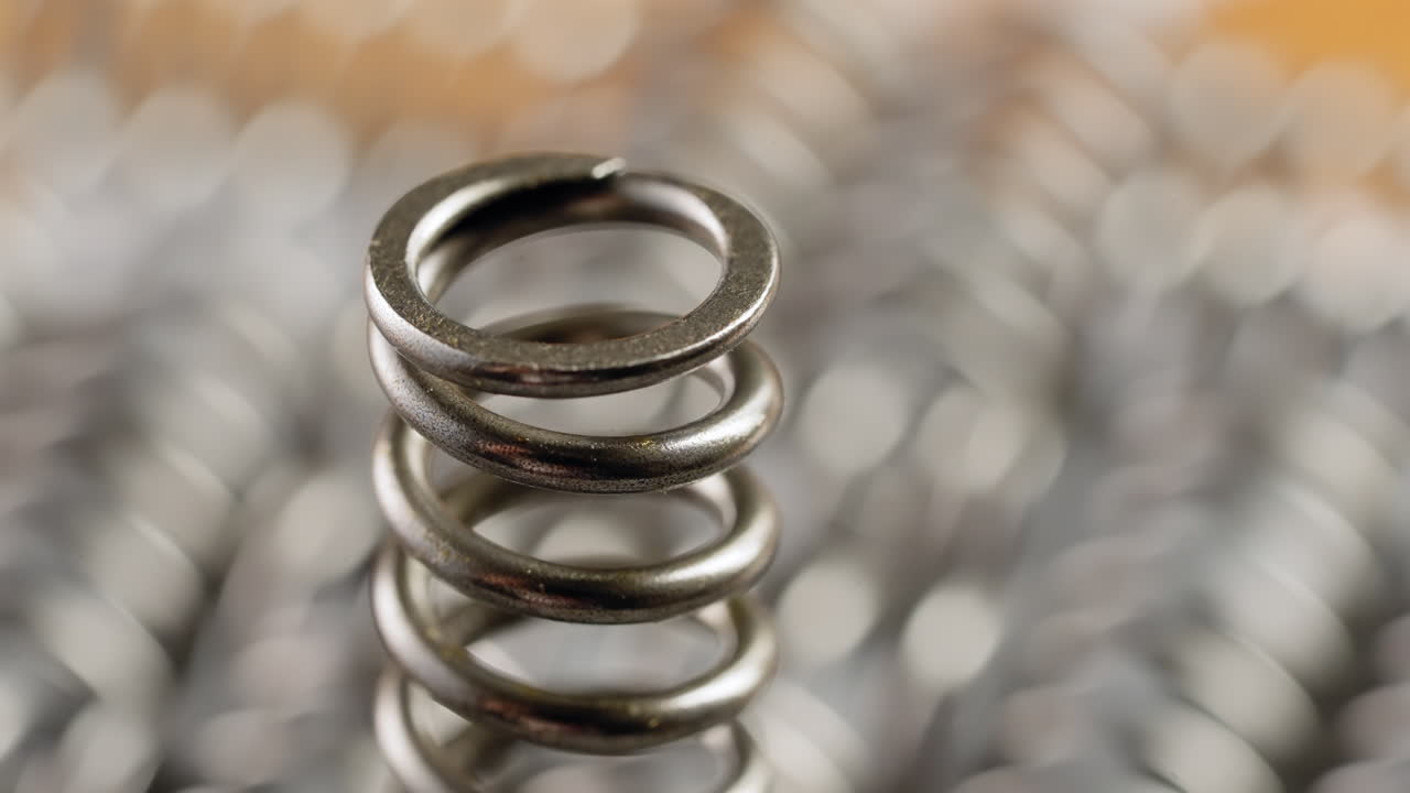 단일 스프링 코일의 회전 쇼케이스, 상호 연결된 구성 요소