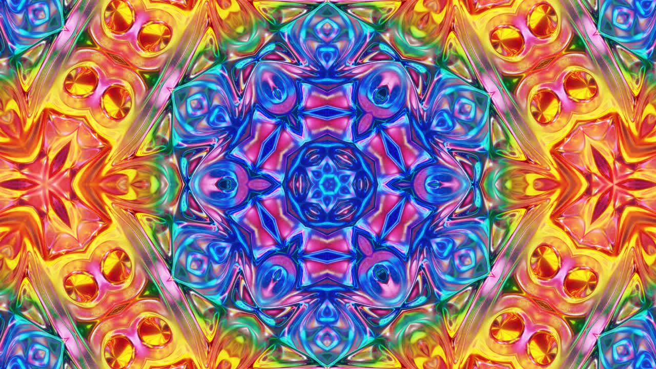 3d elegante abstracto en bucle bg como patrón simétrico ondulado como estructura caleidoscópica con ondas, vidrio líquido multicolor con hermosos colores de gradiente. 4k animado fluido colorido de moda