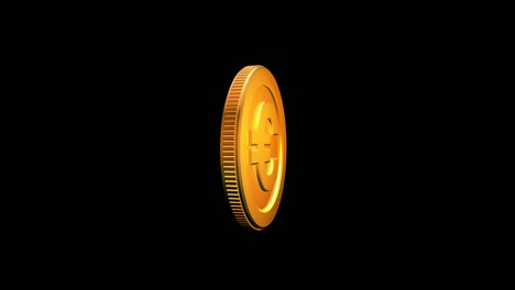 4k euro coin rotation loop cartoon shade color euro coin are rotation loop 360.