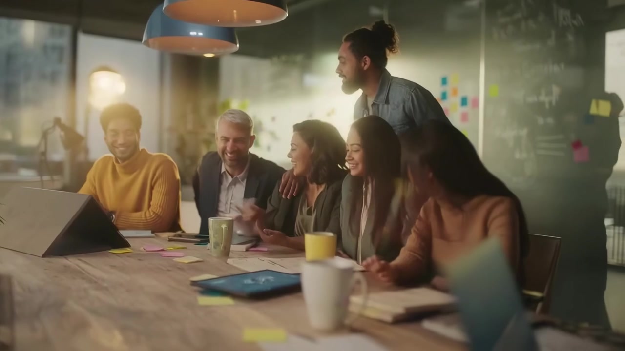Diverse Professional Team Collaborating on Engineering Project in Modern Office