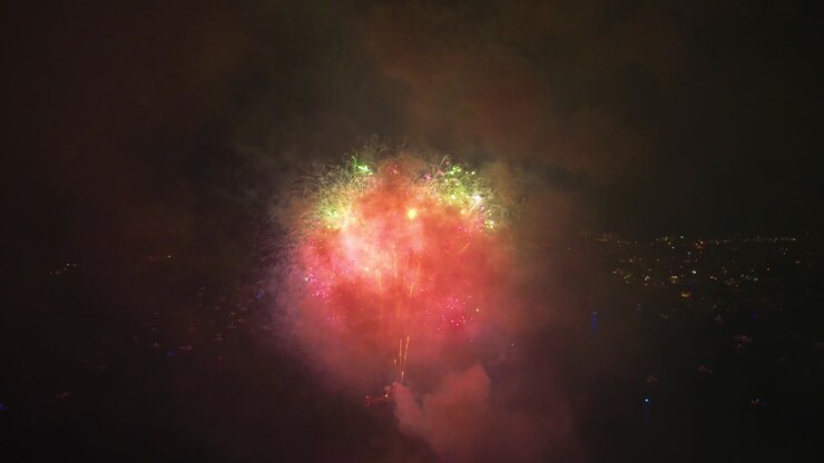 An awesome drone video of a fireworks finale on 4th of July in Boynton Beach Florida