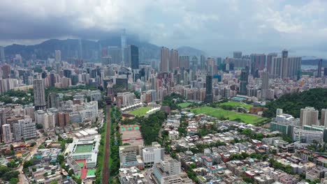 Aerial-view-of-Railway,-Kowloon,-Hong-Kong
