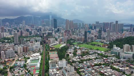 Vista-Aérea-Del-Ferrocarril,-Kowloon,-Hong-Kong