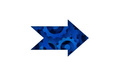 flecha azul y engranajes giratorios tecnología abstracta concepto animación de bucle
