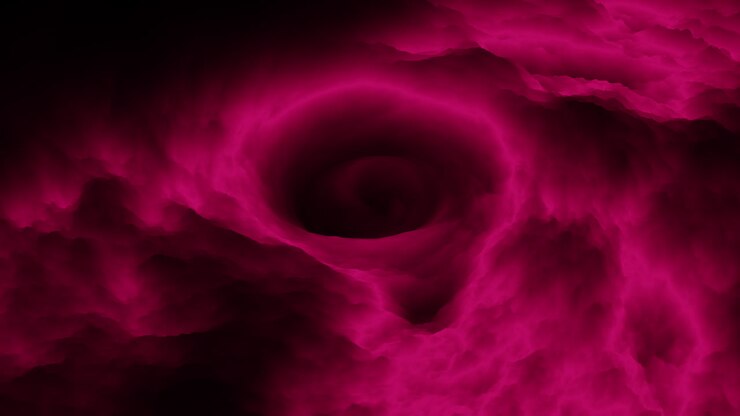 movimento futuristico spirale nuvole di tempesta rosse nel cielo scuro