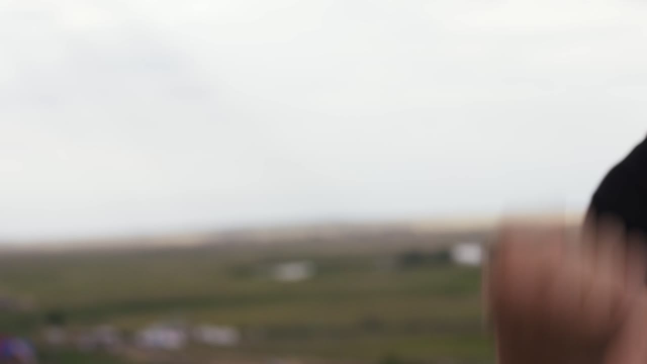 Blurred image of people outdoors