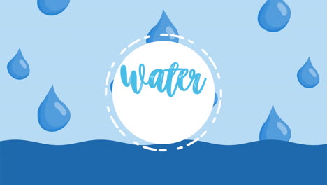 water day campaign animated with lettering