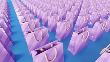 filas interminables de bolsas de regalos dinámica animación 3d seguimiento derecho