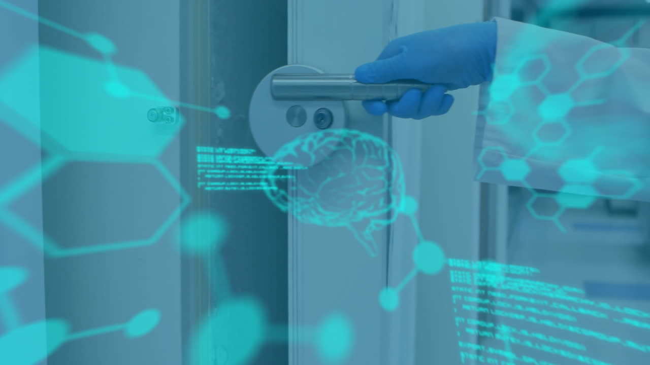 실험실에서 과학자에 대한 과학적 데이터 처리의 애니메이션