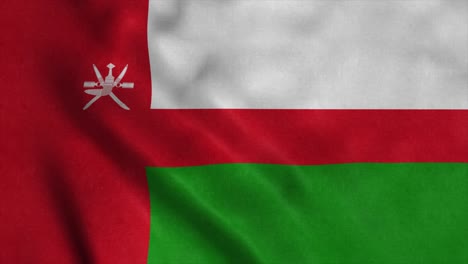 the national flag of oman flutters in the wind. 4k