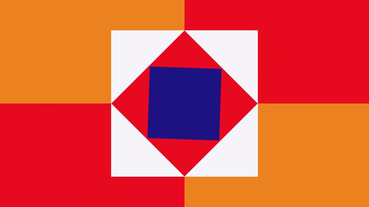 Colorful Abstract Geometric Shapes Rotating and Splitting Animation