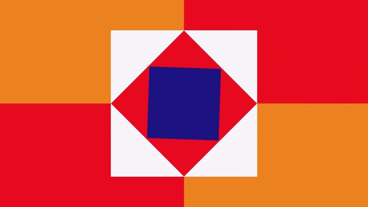 Colorful Abstract Geometric Shapes Rotating and Splitting Animation